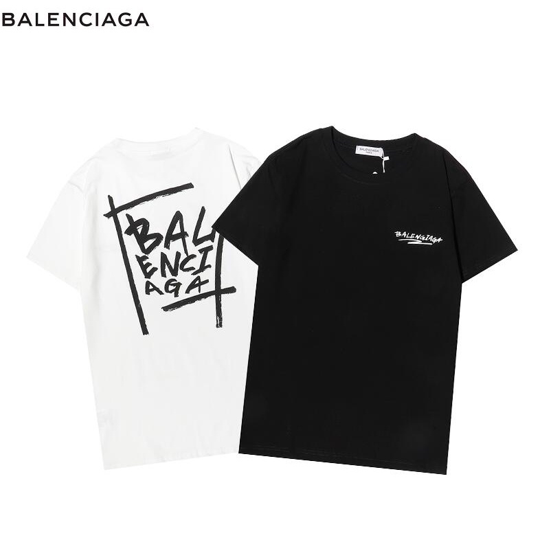 Áo Thun Balenciag Tay Ngắn Chất Liệu Cotton In Hoạ Tiết Đơn Giản Trẻ Trung