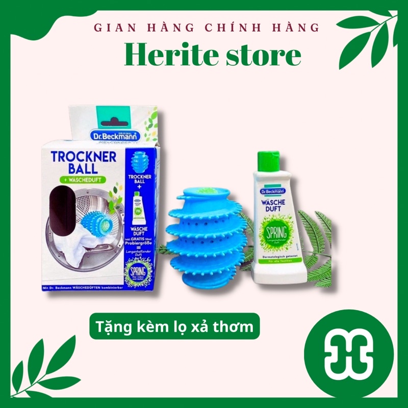 Set bóng giặt Trockner Ball và nước xả vải quần áo đậm dặc hương hoa - Herite