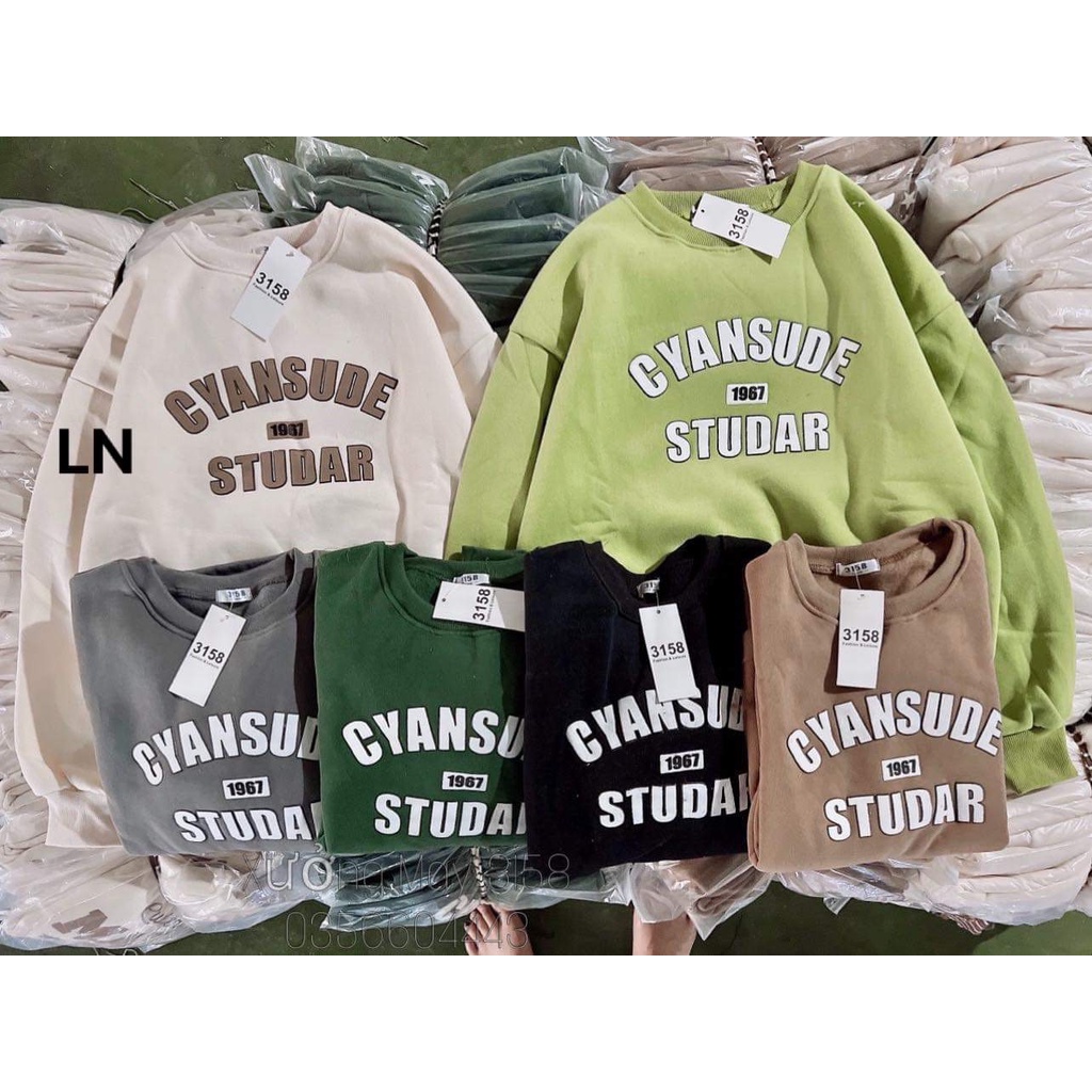 Áo nỉ sw cyansude  tay bồng-5L0N