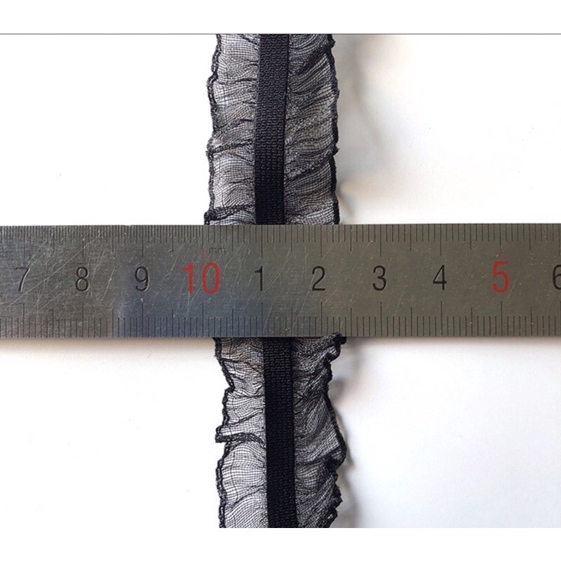 Ruy băng bèo nhún, thun bèo làm băng đô cài tóc, may viền váy áo, phụ liệu may mặc