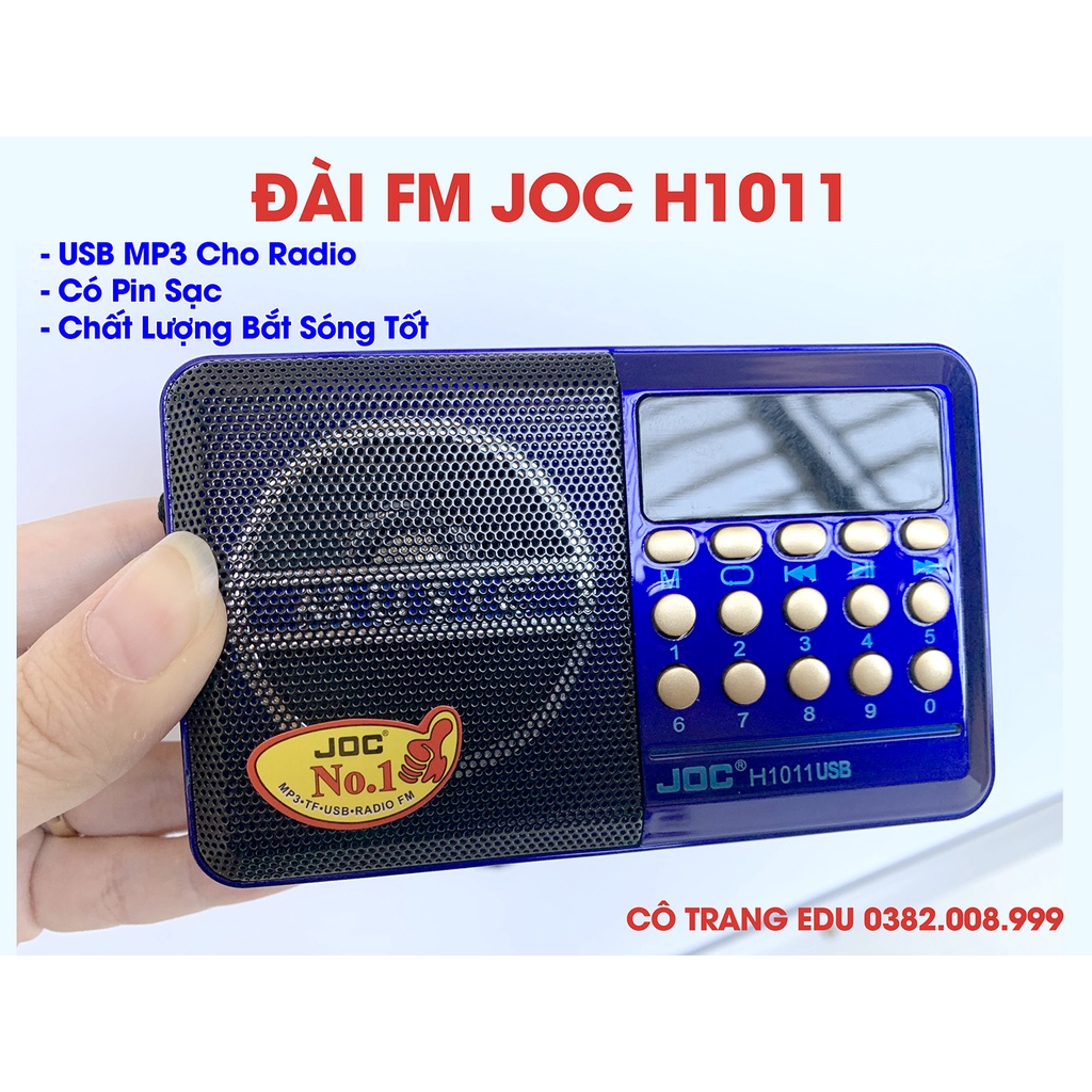 Đài FM JOC H1011 USB MP3 Cho Radio - Có Pin Sạc - Chất Lượng Bắt Sóng Tốt, Âm Thanh Lớn Rõ Nét - Thiết Kế Nhỏ Gọn