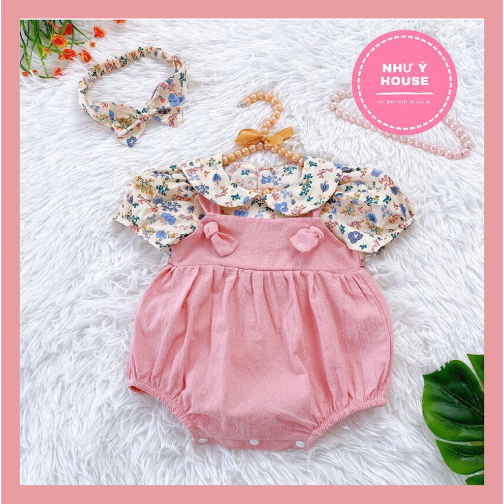 bodysuit bé gái 𝑻𝑨̣̆𝑵𝑮 𝑲𝑬̀𝑴 𝑻𝑼𝑹𝑩𝑨𝑵  NHƯ Ý HOUSE’S-   sơ sinh, thôi nôi, đầy tháng, sinh Nhật-body thô đui Hồng