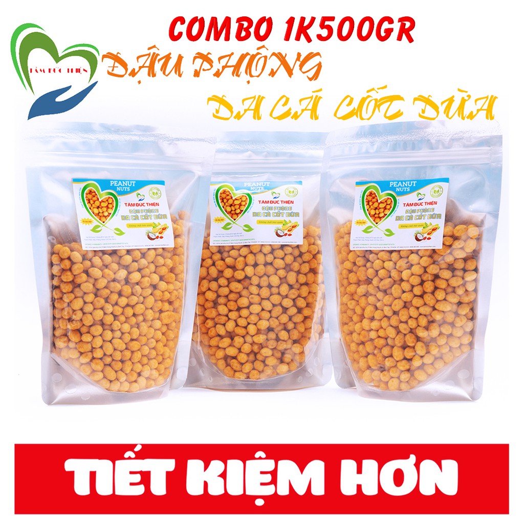 Combo 1,5 KG Đậu Phộng Da Cá Cốt Dừa Công Thức Mới-Tiết Kiệm Lại Ngon Tâm Đức Thiện (3Tx500) | BigBuy360 - bigbuy360.vn