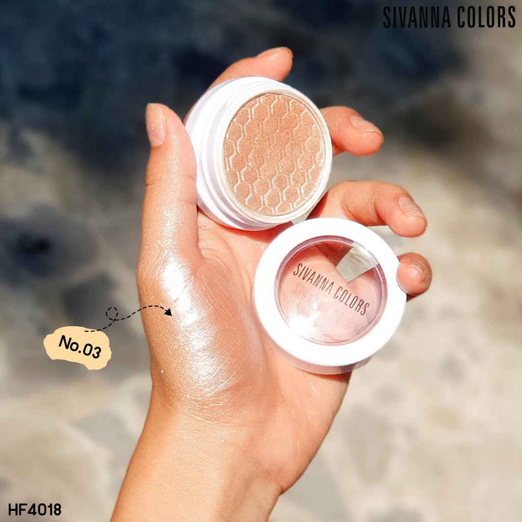 Phấn Bắt Sáng Có Nhũ Mini Màu Trắng Ánh Vàng Sivanna Diamond HF4018 No.03 | BigBuy360 - bigbuy360.vn
