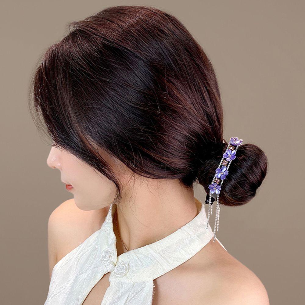 Kẹp Tóc Hình Hoa Ngọt Ngào WMES15H Cho Bé Gái|Khóa Cài Đuôi Ngựa Phối Tua Rua Xinh Xắn