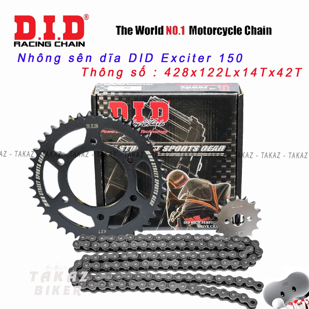B1 Nhông rời DID 14T Exciter 150 - FZ 150 - SIrius Fi  Made in Thái lan Siêu Bền Cứng