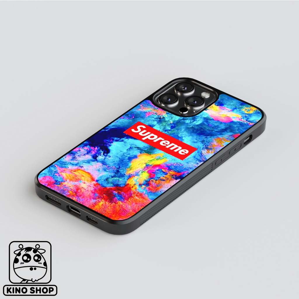 Ốp lưng iPhone KINOSHOP logo Supreme viền dẻo đen silicon TPU chống ố vàng , chống va đập [ KN109 ]