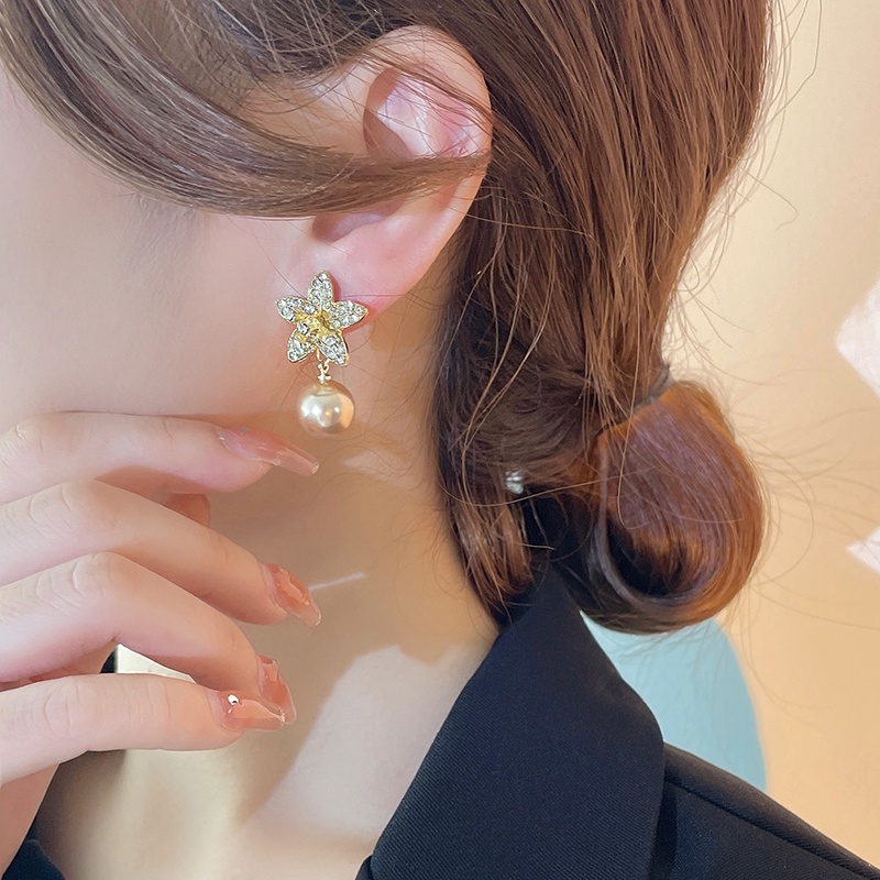 Bông tai đính ngọc trai nhân tạo thời trang Hàn Quốc cao cấp