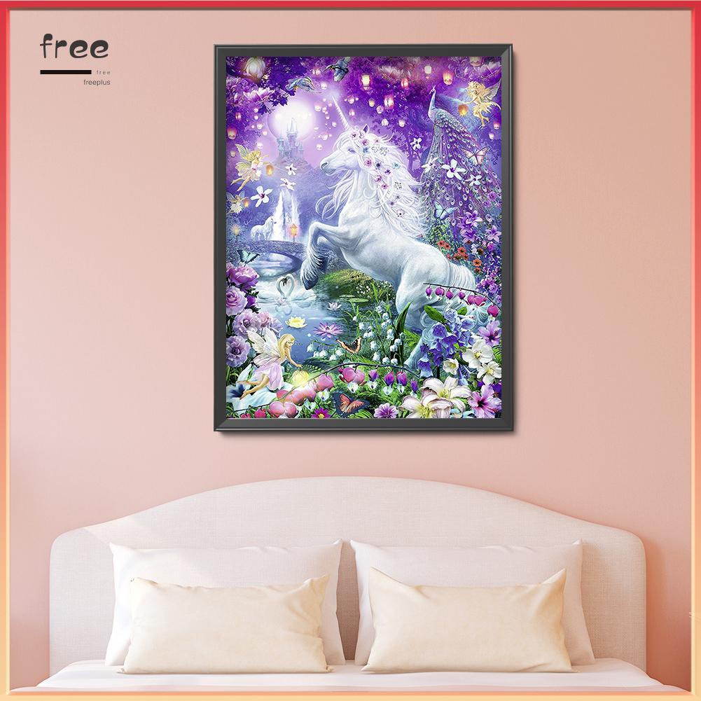 Tranh đính đá treo tường trang trí nội thất hình ngựa tuyệt đẹp 5D DIY