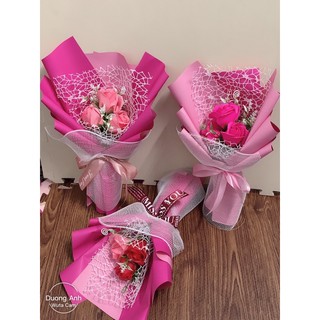 bó hoa hồng sáp 3 bông