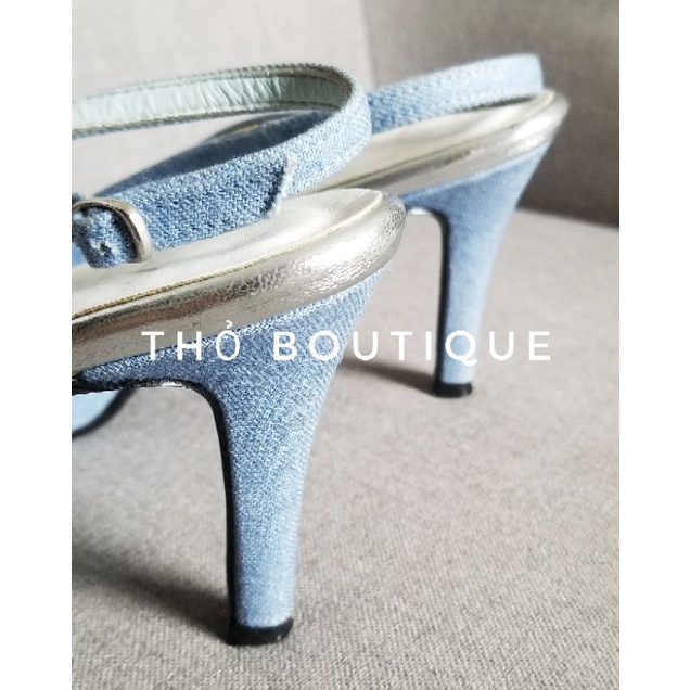 Giày cao gót Nhật DIANA x ARTEMIS vải jean xanh đế kép 7cm size 37-38