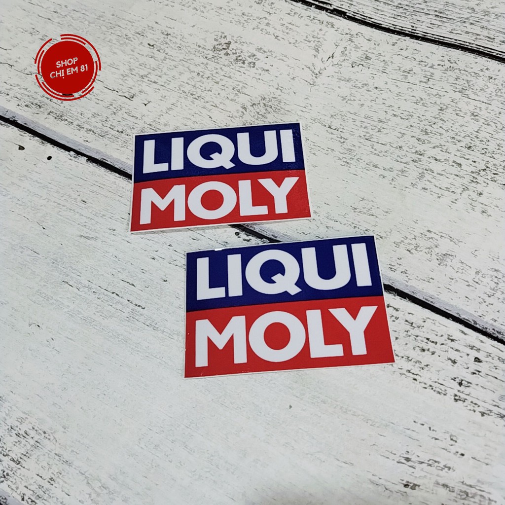 Tem decal LIQUI MOLY kích thước 8.5x5.5cm dán trang trí nắp nước dè con AB, VARIO