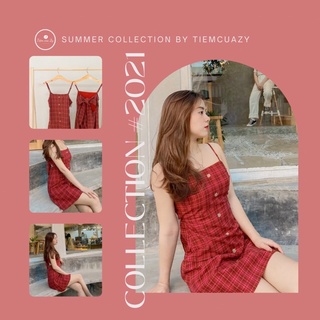 Đầm caro đỏ vintage 🌻