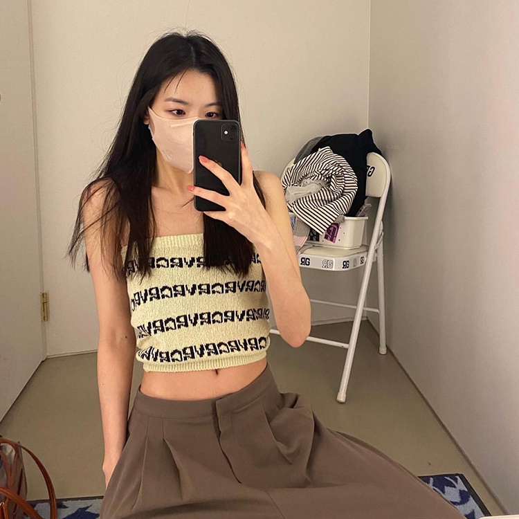 Áo ống SUXI màu sắc tương phản phong cách Hàn Quốc quyến rũ dành cho nữ