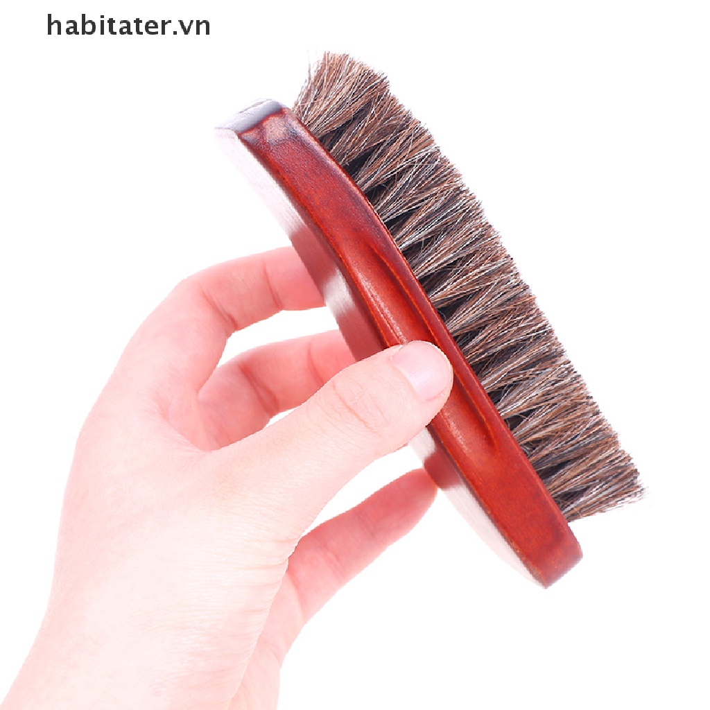 Bàn chải đánh bóng làm sạch giày bằng gỗ và lông ngựa thiên nhiên