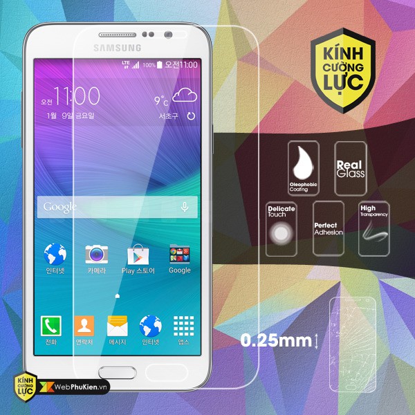 Kính Cường Lực cho Samsung J1 - j2 - j2 pro - J2 core - j3 - G360 - E5 - A3 2015 - A3 2016 - A5 2015 (Tặng giấy lau)