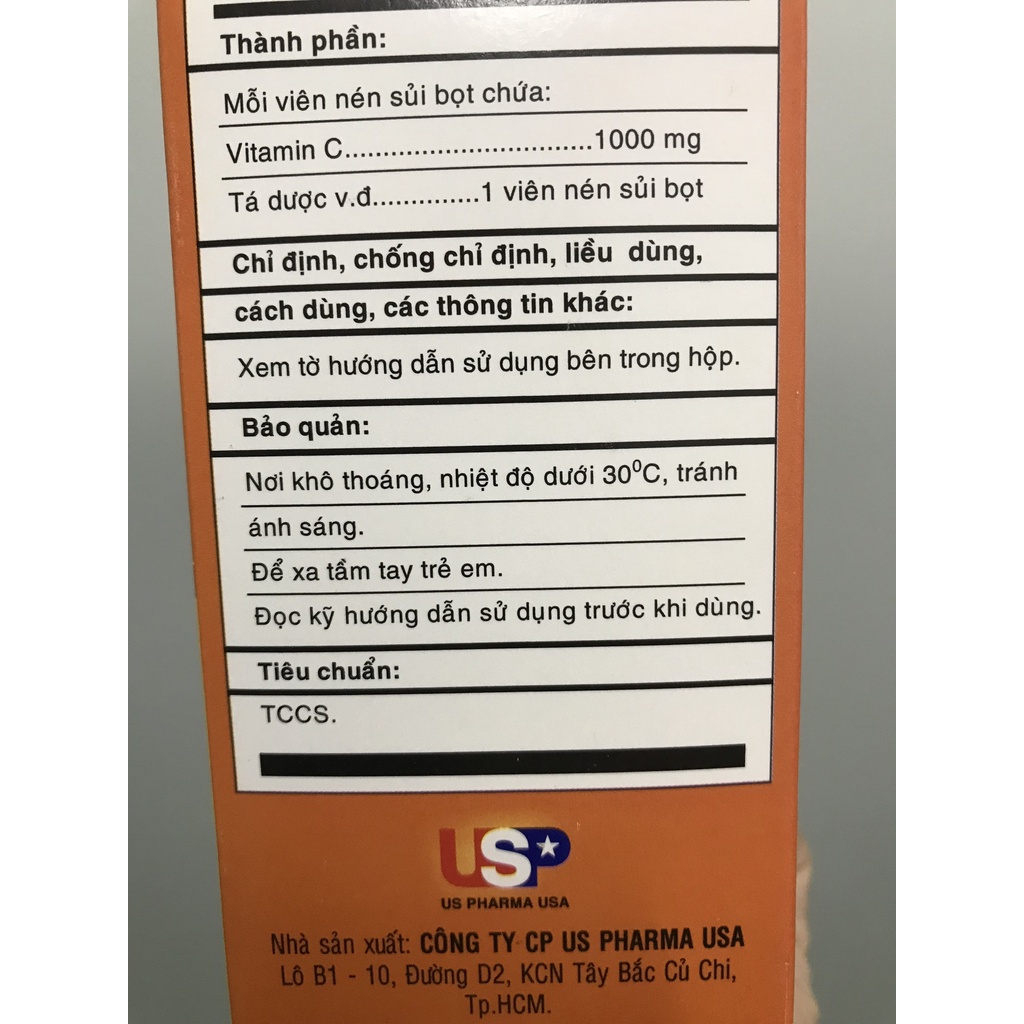 Viên nén sủi Vitamin C 1000mg