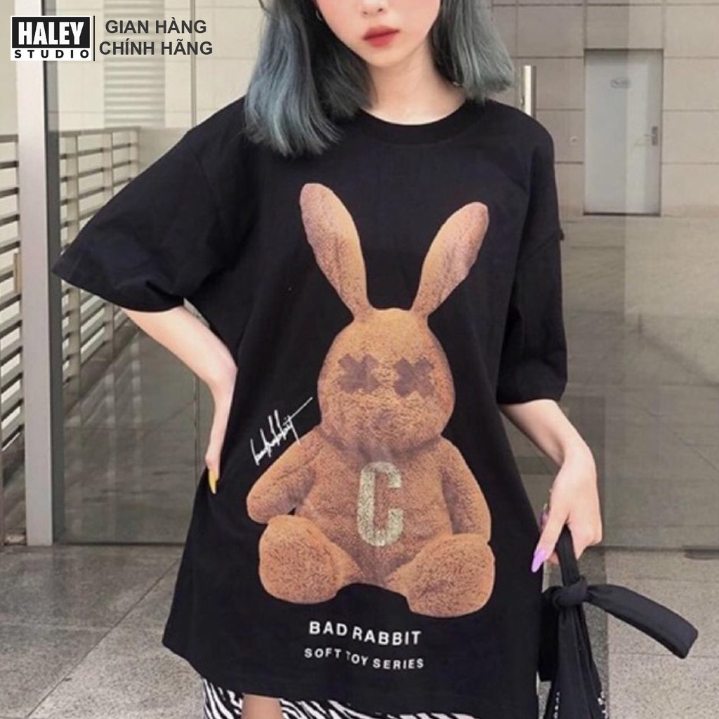 Áo Thun Bad Rabbits Unisex Tay Lỡ Form Rộng Nam Nữ phong cách Hàn Quốc TN331 Haley