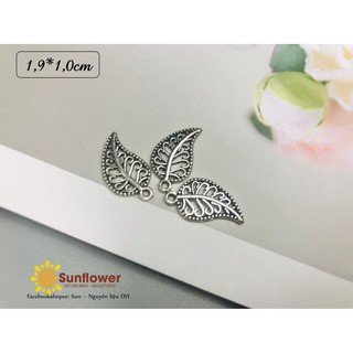 Set 2 lá bạc cổ nhỏ