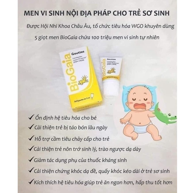 Men BioGaia Protectis, men tiêu hóa bổ sung, cải thiện hệ vi sinh đường ruột Thụy Điển 5ml