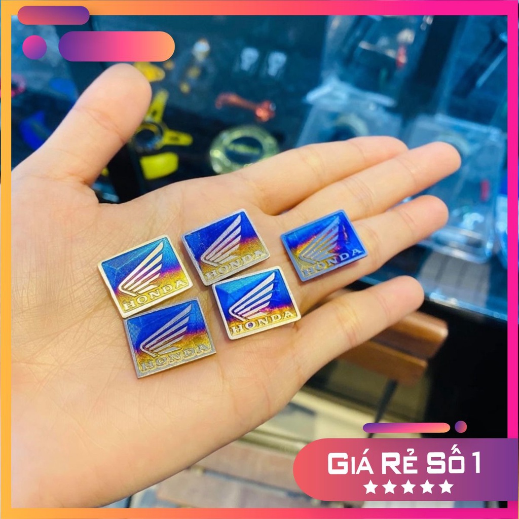 Tem cánh chim honda titanium(100%titan) [RẺ VÔ ĐỊCH] cánh chim honda 7 màu titan - đồ chơi xe máy
