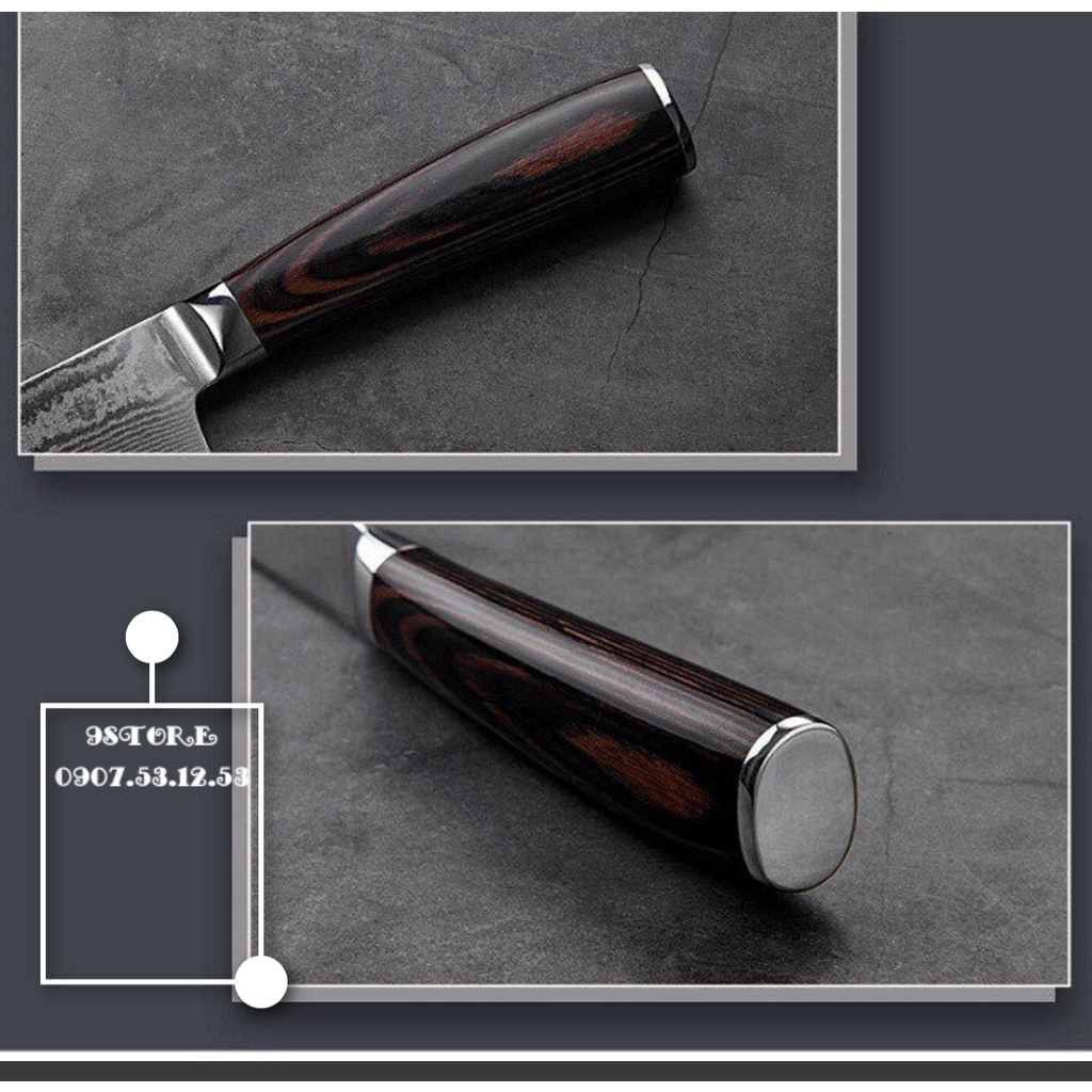 01 Dao SEKI JAPAN Damascus vân gỗ - inox sus 304 cao cấp