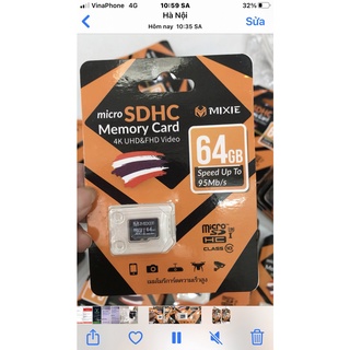 Mua Thẻ nhớ Micro SD 64gb MIXIE bảo hành 3 năm dùng cho camera  máy ảnh.