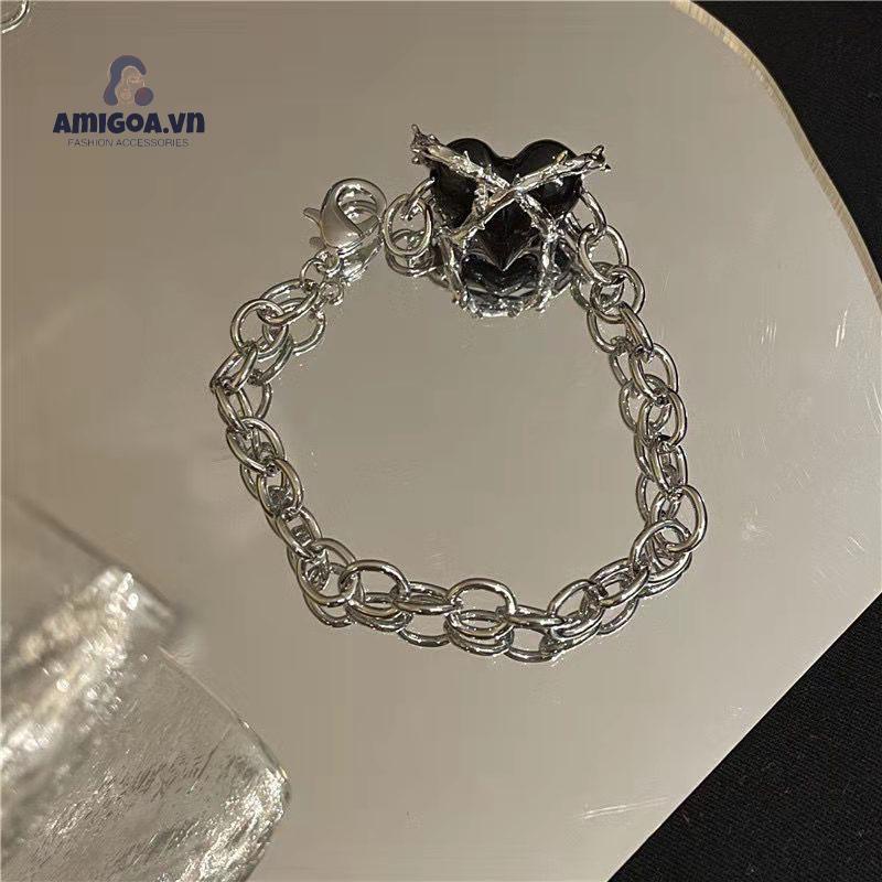 ✨✨Vòng cổ choker bằng bạc mặt hình trái tim thời trang cho nữ