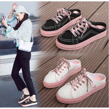 Giày sục thể thao dây chữ siêu xinh êm chân | BigBuy360 - bigbuy360.vn