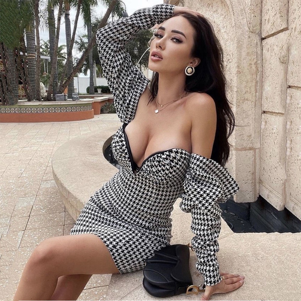 Đầm Ngắn Dáng Ôm Phong Cách Âu Mỹ Thời Trang Mới 2022 Quyến Rũ Cho Nữ