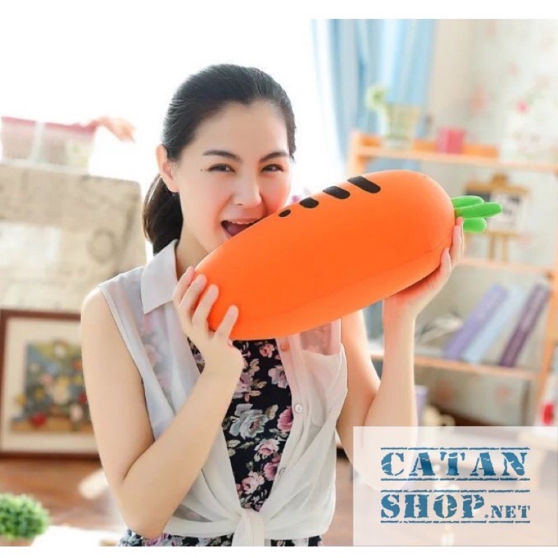 Gối Kê Cổ Chữ U Biến Hình Siêu CUTE cà rốt, dưa hấu, chuối