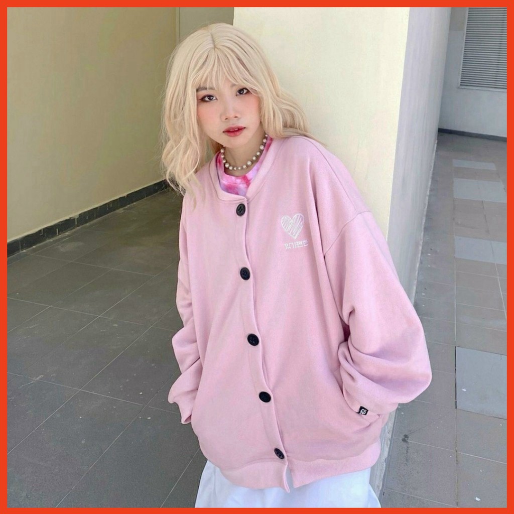 𝗡𝗘𝗪 𝗔 Áo khoác nam nữ hoodie, Áo Khoác Nỉ thêu tim cúc bấm dễ thương  ấm áp CÓ ẢNH THẬT nhiều màu lựa chọn PA 1997