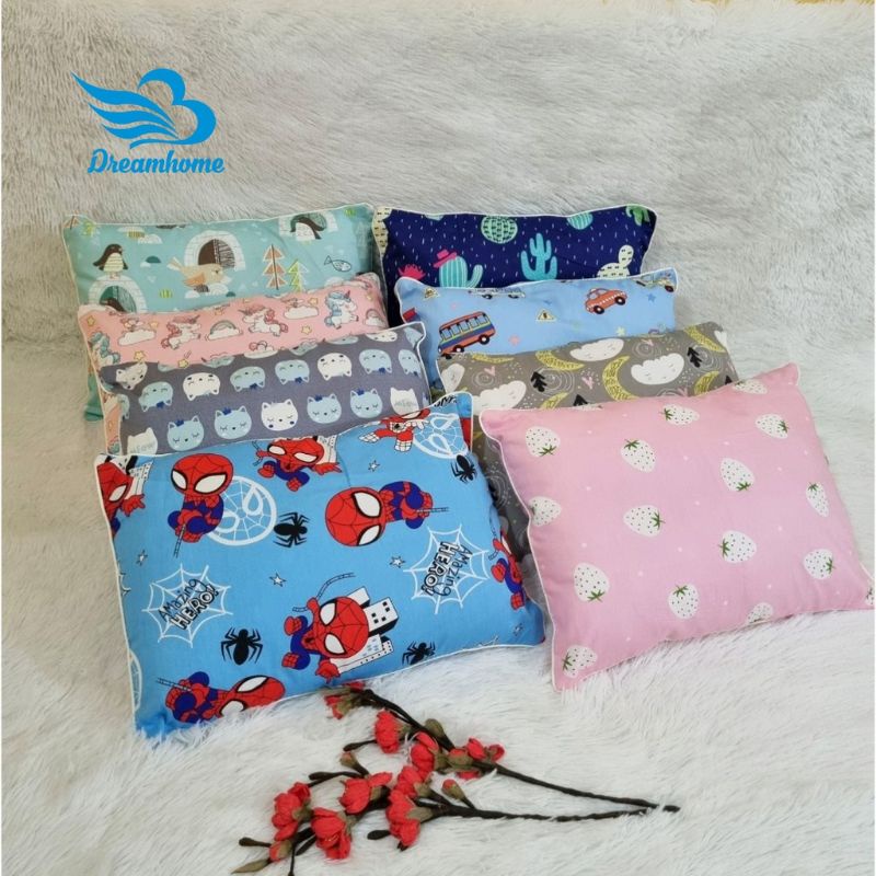 Gối Vỏ Đỗ Tâm An Vải Thô Lụa Hàn Cho Bé Sơ Sinh ( 23×32cm)