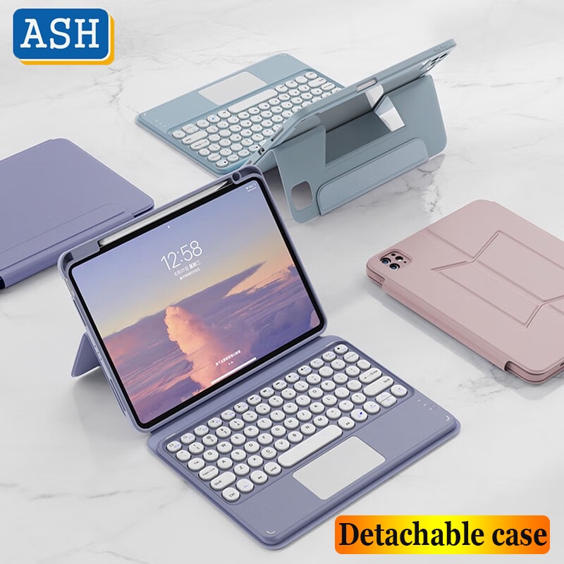Bao Da Máy Tính Bảng Kèm Bàn Phím Không Dây Cho iPad 10.2 9th Gen 8th 7th 10.2 Air 5 Air 4 Air 2 1 3 Pro 11 10.5 Mini 6 8.3 "