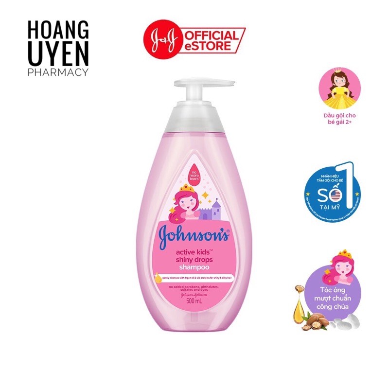 Dầu gội óng mượt cho bé gái Johnson's Active kids shiny drops 500ml (Johnson/ johnsons)