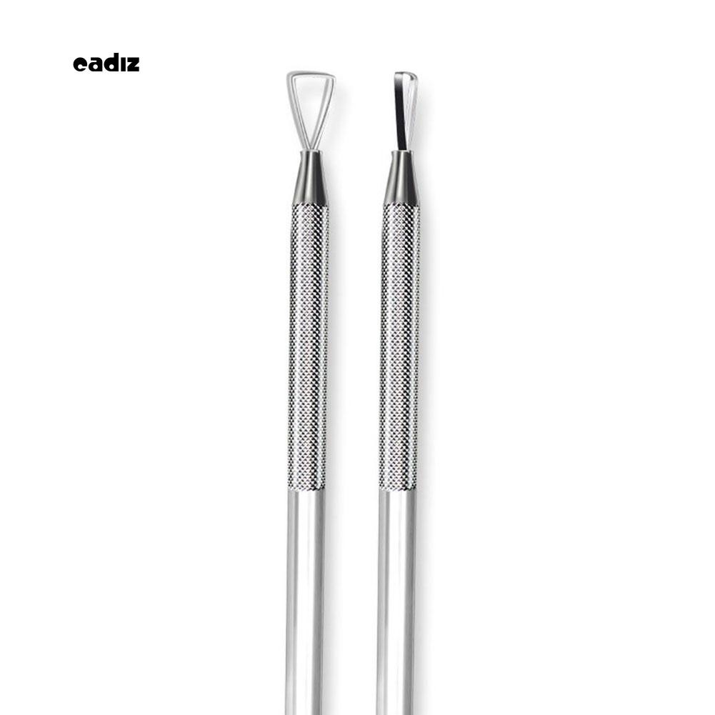 [Hàng mới về] Que đẩy loại bỏ sơn móng tay bằng thép không gỉ tiện lợi dễ sử dụng