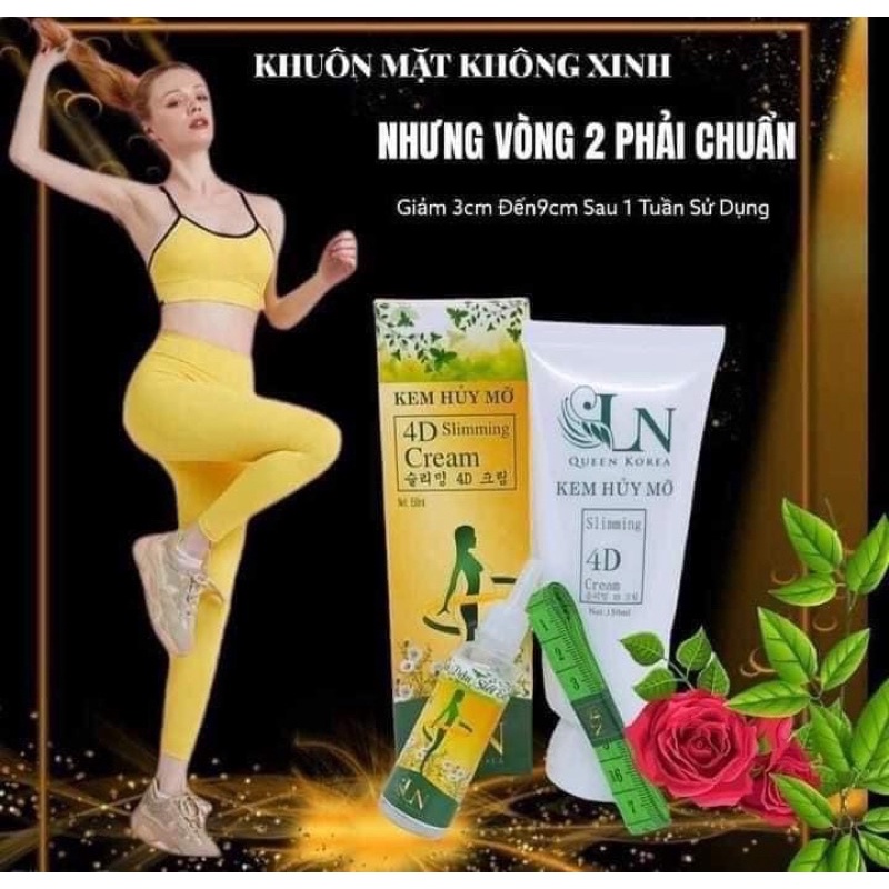 Kem hủy mỡ slimming 4d-LN(tặng 1 chai tinh dầu siết eo + 1 thược đo)