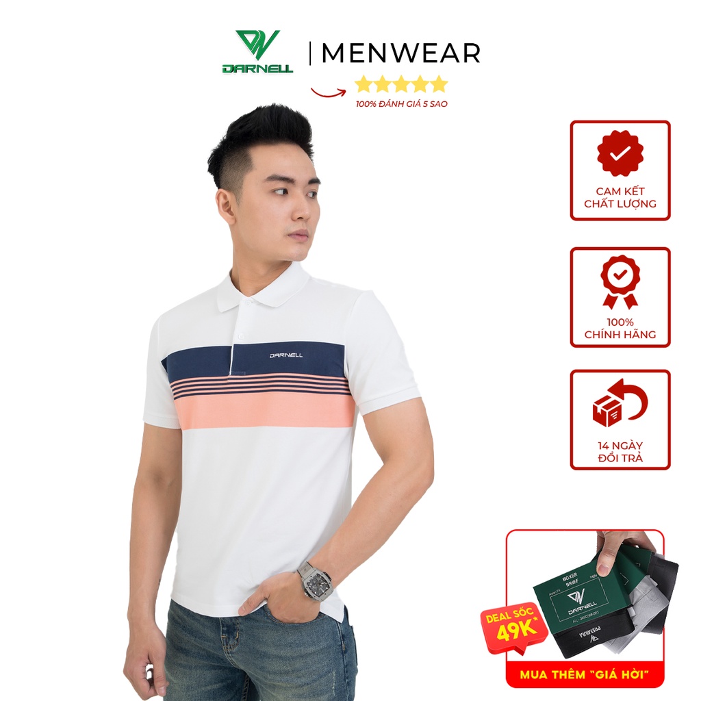Áo thun polo nam DARNELL tay ngắn chất cotton mềm mại slimfit thời trang, nhẹ thoáng mát DN0018