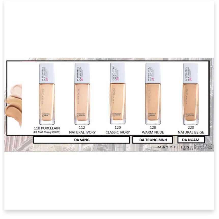 [Mã giảm giá] Kem Nền Che Phủ Hoàn Hảo, Bền Màu Lâu Trôi Maybelline Super Stay 24H Full Coverage Foundation 30ml