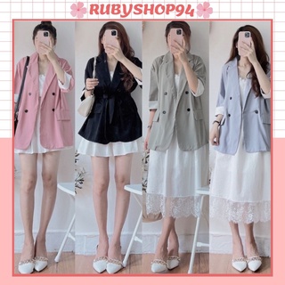 Áo Vest nữ Blazer tay lỡ kiểu Hàn Quốc khoác ngoài đẹp