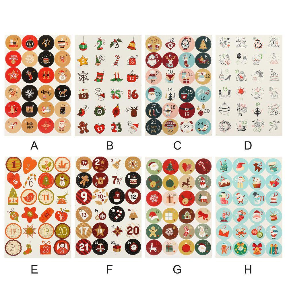 Set 5 Tờ Miếng Dán Niêm Phong Trang Trí Quà Giáng Sinh Đa Năng