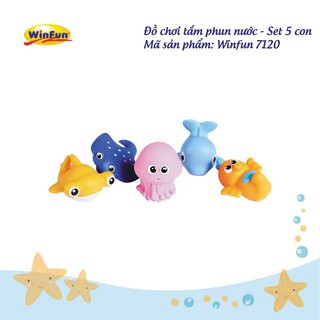 RẺ VÔ ĐỊCH !!! Set 5 con thú đồ chơi tắm phun nước Winfun 7120 chính hãng