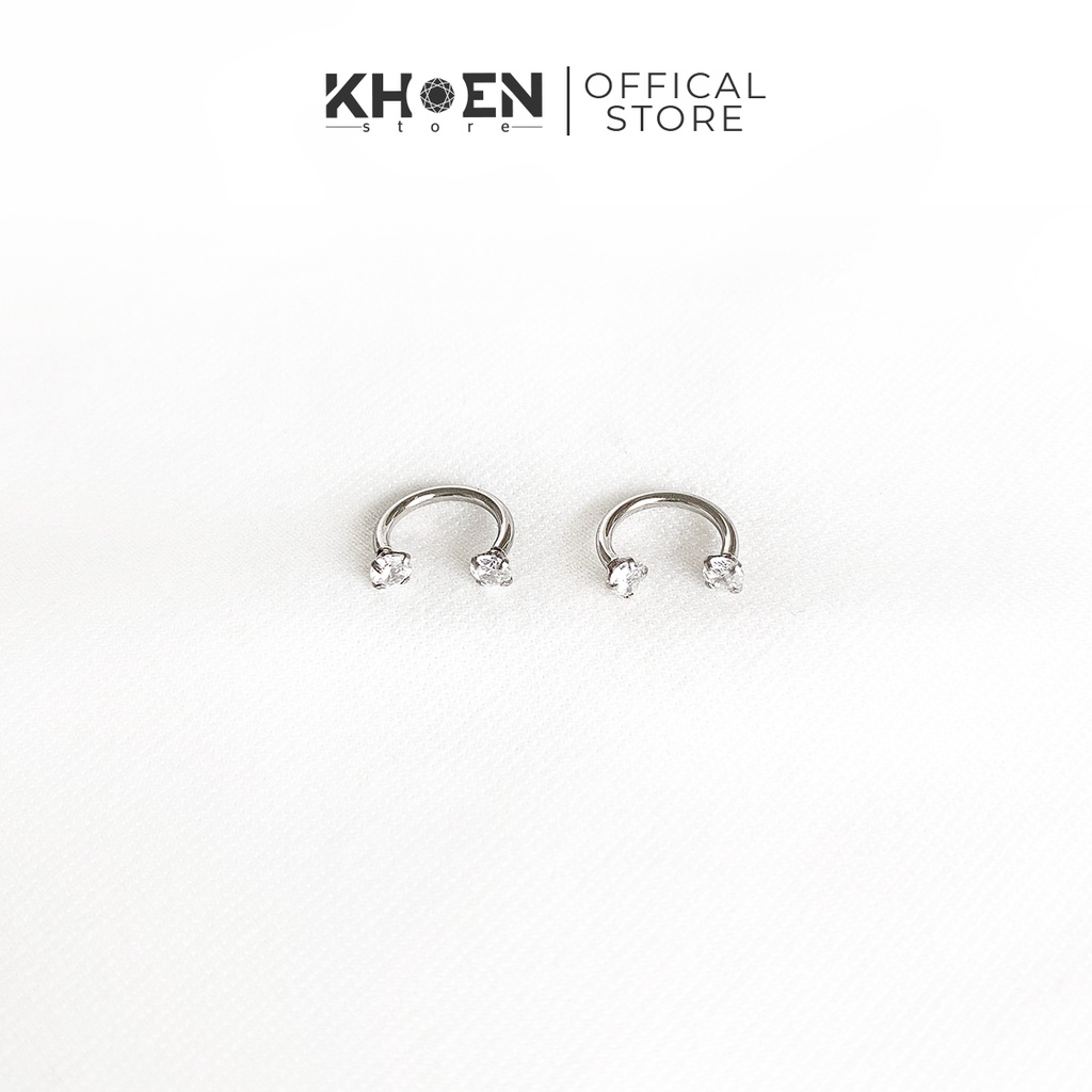 - Khuyên tai chữ U đá 3mm - Khoen store