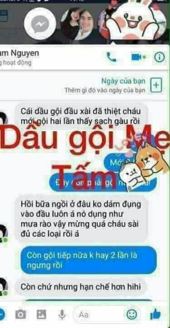 Dầu gội mẹ Tấm Sạch chí, trứng chí sau 3 lần gội.