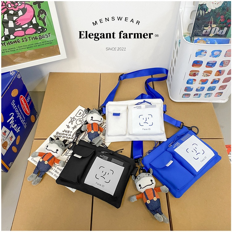 [MENSWEAR ELEGANT FARMER] Túi đeo chéo nam &amp; nữ phong cách Hàn Quốc vải 2022.