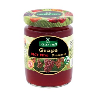 Mứt Nho Grape Preserves GOLDEN FARM 210G - Dùng ăn kèm kem, sinh tố, bánh mì, sandwich, trà nóng