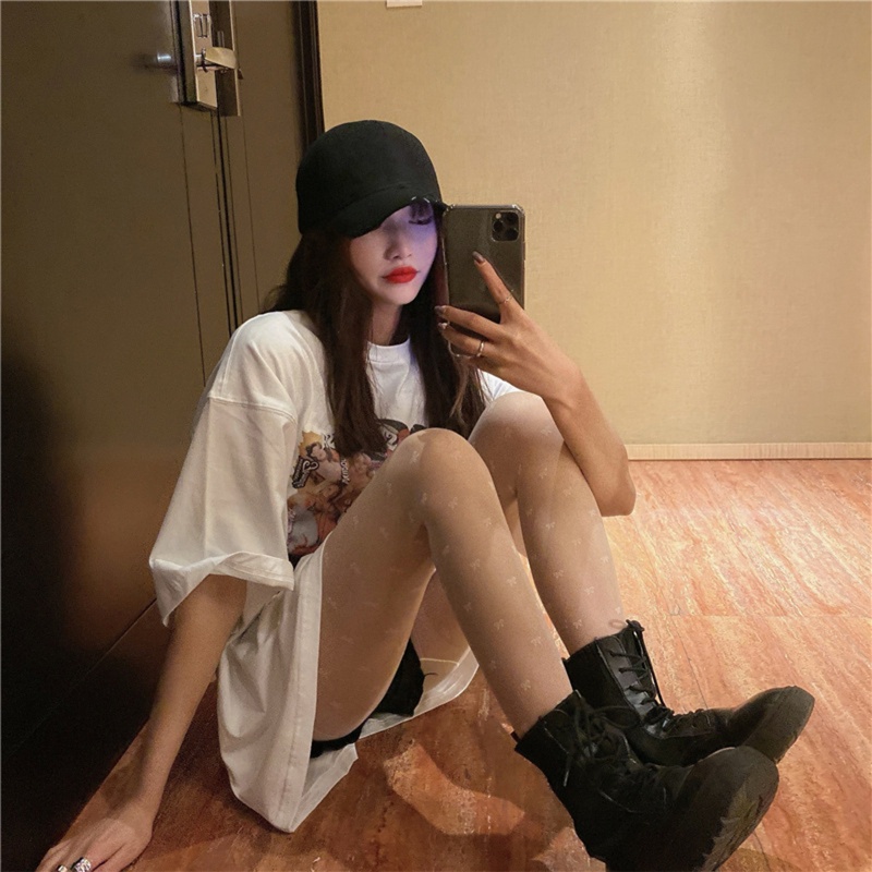 Xiangbao Quần Tất Mỏng Trong Suốt Họa Tiết Thắt Nơ Phong Cách Nhật Bản Ngọt Ngào Cho Nữ