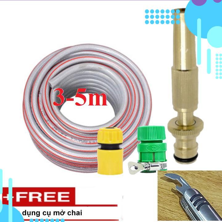 Bộ dây vòi xịt ❤️bơm nước phun sương❤️ ✔, tăng áp 3 lần, loại 3m, 5m 206587 cút sập,nối nhựa vàng+ 🎁 mở chai