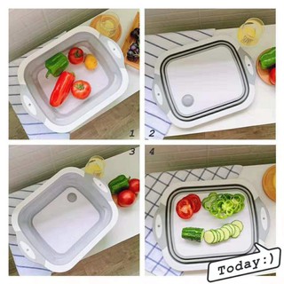 Thớt Kèm Chậu Rổ Gấp Gọn Đa Năng