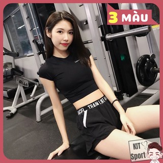 Áo thun phông ngắn thể thao nữ Califa (Đồ tập gym,yoga) Croptop (Không Quần)